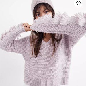 Madewell Fringe Sleeve Pullover Sweater